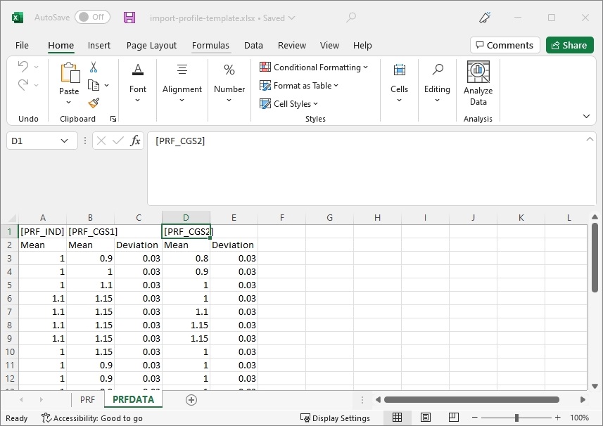 import profile template 01