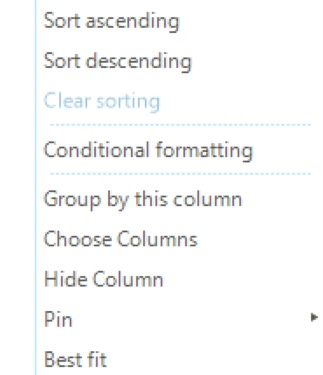 column header table 00